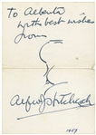 Alfred Hitchcock Signed Self-Portrait Sketch of His Famous Profile